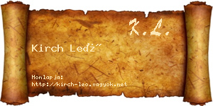 Kirch Leó névjegykártya